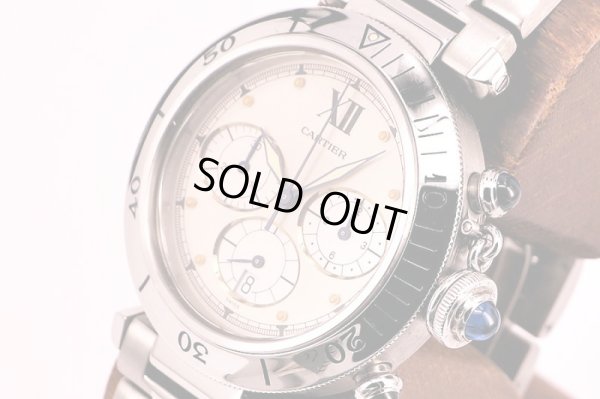 カルティエ　パシャ３８　クロノグラフ　Ｗ３１００４Ｈ３　白文字盤　サイド拡大