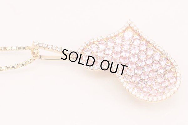 K18PG ピンクサファイアダイアイリペンダントネックレス 2.81ct 0.47ct 10.70g　拡大(2)