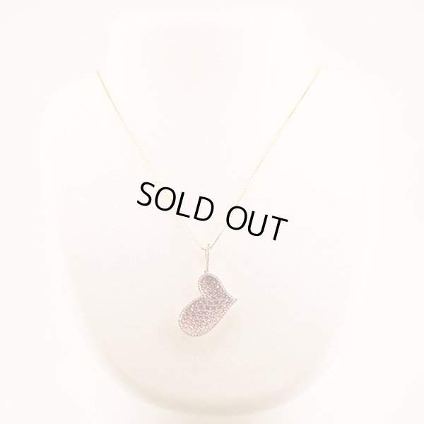 K18PG ピンクサファイアダイアイリペンダントネックレス 2.81ct 0.47ct 10.70g　装着イメージ