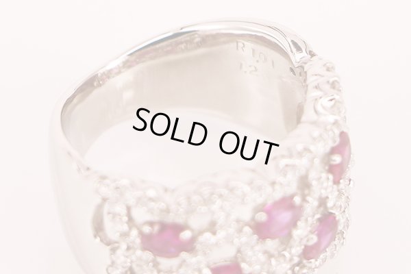 PT900 ルビーダイアイリリング 1.01ct 1.20ct 15.10g　刻印(1)