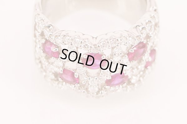 PT900 ルビーダイアイリリング 1.01ct 1.20ct 15.10g　拡大