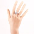 K18WG アクワマリンダイアイリリング 1.74ct 0.08ct 0.61ct 7.30g　装着イメージ
