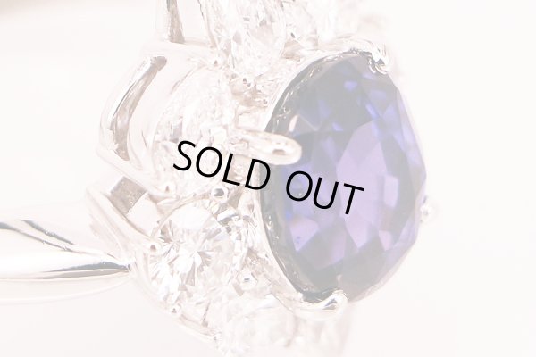 PT900 サファイアダイアイリリング 3.63ct 1.568ct 8.50g　拡大(2)