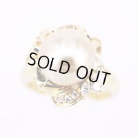 K18イエローパールダイアイリリング 11.00mm 0.19ct 9.00g