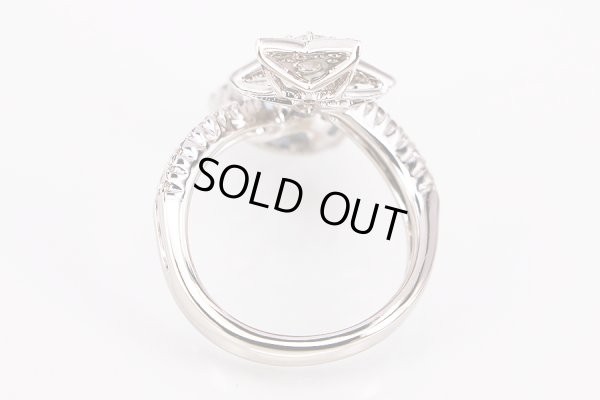 K18WG アクワマリンダイアイリリング 1.74ct 0.08ct 0.61ct 7.30g　内側