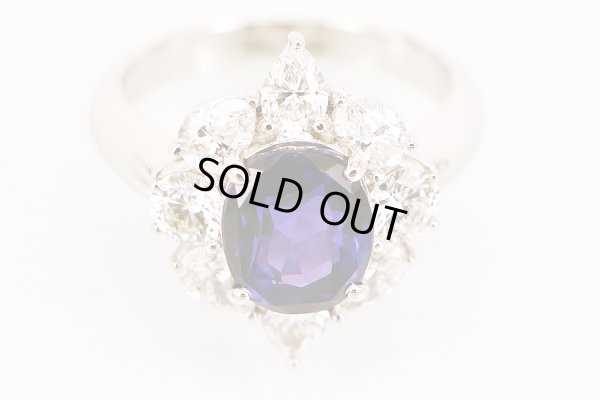 PT900 サファイアダイアイリリング 3.63ct 1.568ct 8.50g　拡大(1)