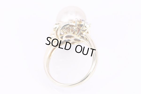 K18イエローパールダイアイリリング 11.00mm 0.19ct 9.00g　内側