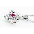 K18WG ルビーダイアイリペンダントネックレス 0.34ct 0.12ct 7.30g　拡大