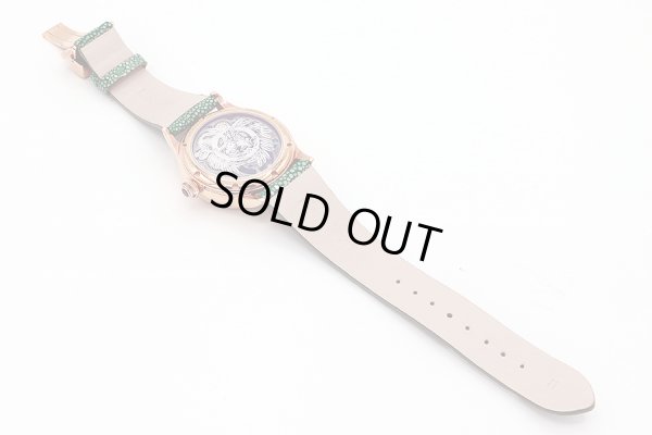 メモリジン　トゥールヴィヨン　伊達政宗　グレー文字盤　革ベルト状態　裏面