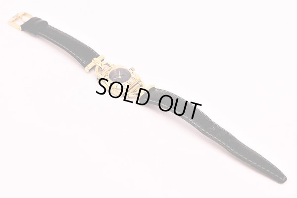 グッチ　６３００Ｌ　黒文字盤　革ベルト状態　表面