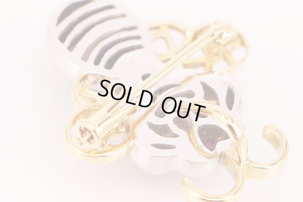 750YG/WG ルビーダイアイリブローチ兼ペンダントトップ 0.06ct 0.02ct 7.80g　裏面拡大(1)