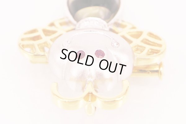 750YG/WG ルビーダイアイリブローチ兼ペンダントトップ 0.06ct 0.02ct 7.80g　拡大(1)