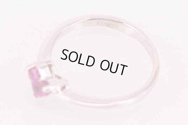 K18WG ルビーイリリング 0.25ct 2.30g　刻印(1)