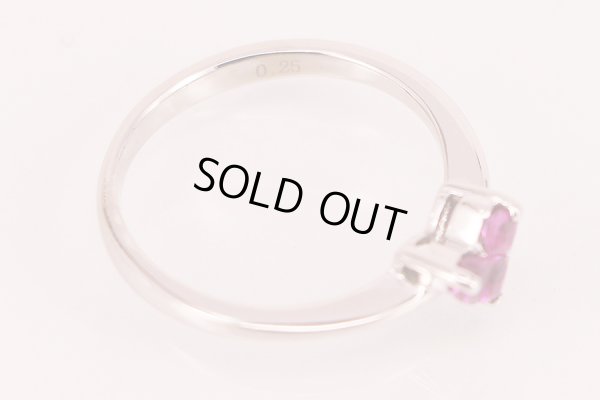 K18WG ルビーイリリング 0.25ct 2.30g　刻印(2)