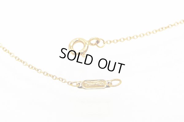 ティファニー　750YG ベゼルセット4P フラワーダイアイリペンダントネックレス 2.30g　留め具　刻印(2)