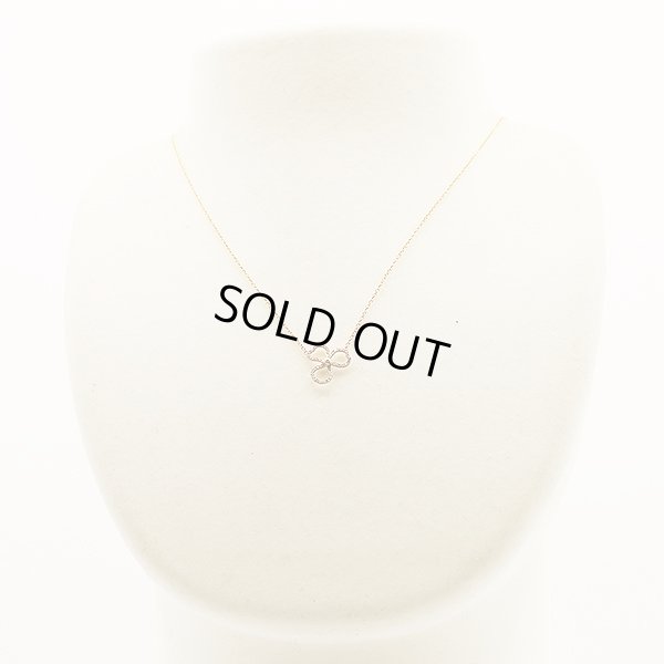 ティファニー　750PG ペーパーフラワー ダイアイリオープンフラワーネックレス 1.90g　装着イメージ