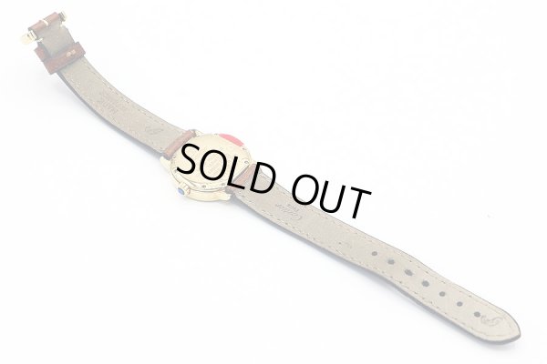 カルティエ　ロンド　ベルメイユ　１８０１　ベージュ文字盤 　革ベルト状態　裏面