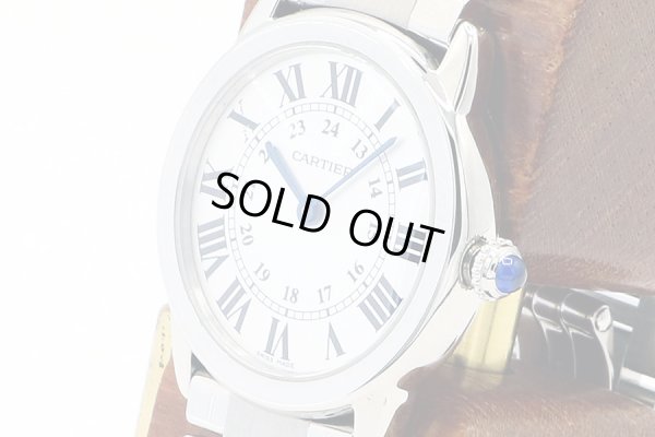 カルティエ　ロンドソロＳＭ　２９９３　銀文字盤　サイド拡大