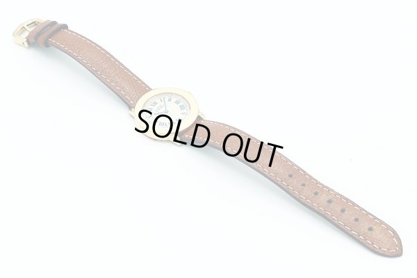 カルティエ　ロンド　ベルメイユ　１８０１　ベージュ文字盤 　革ベルト状態　表面