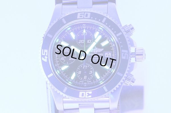 ブライトリング　スーパーオーシャン４４　クロノグラフ　Ａ１３３４１　黒文字盤　ライト