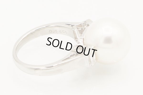 ミキモト　PT950 パールダイアイリリング 12.50mm 0.44ct 9.50g　刻印(2)