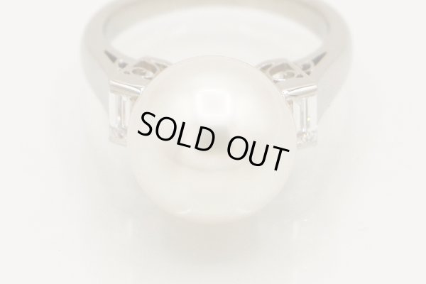 ミキモト　PT950 パールダイアイリリング 12.50mm 0.44ct 9.50g　拡大