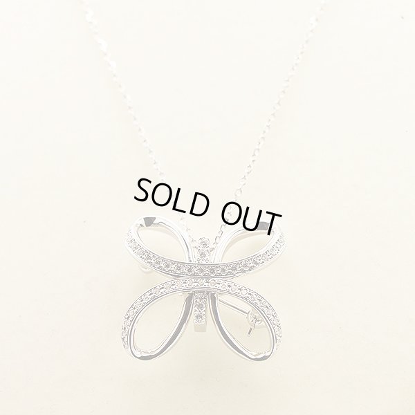 ミキモト　K18WG ダイアイリペンダントネックレス／ブローチ 0.15ct 0.37ct 11.00g　装着イメージ拡大