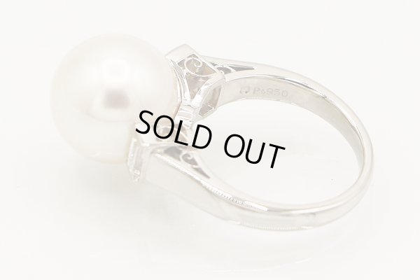 ミキモト　PT950 パールダイアイリリング 12.50mm 0.44ct 9.50g　刻印(1)