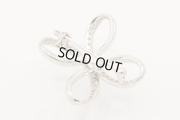 ミキモト　K18WG ダイアイリペンダントネックレス／ブローチ 0.15ct 0.37ct 11.00g　裏面拡大