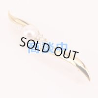 ミキモト　K18 パールダイアイリブローチ 10.50mm 0.68ct 10.00g