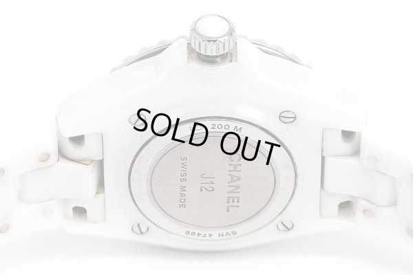 シャネル　Ｊ１２　Ｈ５７０３　白文字盤　１２Ｐ　裏面拡大