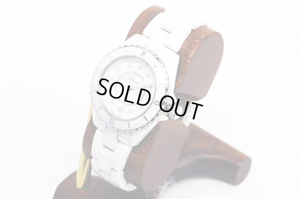 シャネル　Ｊ１２　Ｈ５７０３　白文字盤　１２Ｐ　サイド