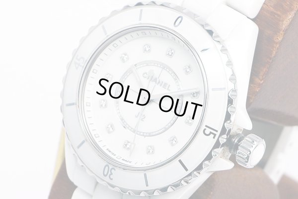 シャネル　Ｊ１２　Ｈ５７０３　白文字盤　１２Ｐ　サイド拡大