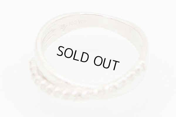 ポンテヴェキオ　K18WG ダイアイリリング 0.23ct 3.70g　刻印