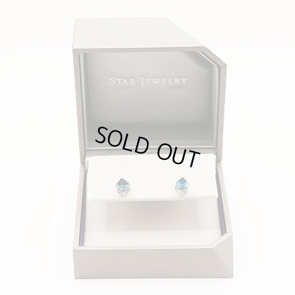 スタージュエリー　K18WG ブルートパーズダイアイリピアス 0.016ct 1.70g　ケース