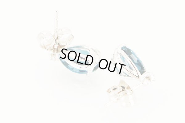 スタージュエリー　K18WG ブルートパーズダイアイリピアス 0.016ct 1.70g　裏面