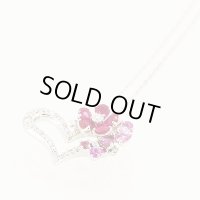 ポンテヴェキオ　K18WG ルビーピンクサファイアダイアイリペンダントネックレス 0.86ct 0.58ct 0.31ct 6.60g