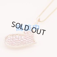 K18PG ピンクサファイアダイアイリペンダントネックレス 2.81ct 0.47ct 10.70g