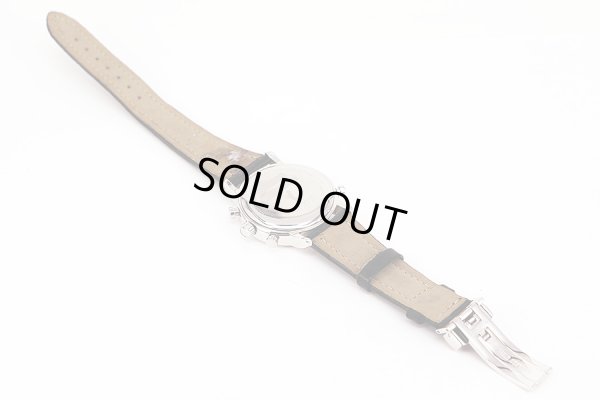 天賞堂　ビジネスアラーム　白文字盤　革ベルト状態　裏面