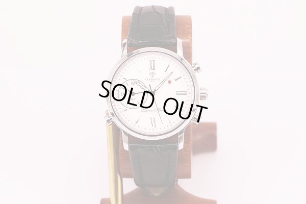 天賞堂　ビジネスアラーム　白文字盤　革ベルト