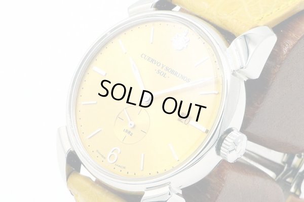 クエルボ・イ・ソブリヌス　ヒストリアルドール　３１９１　ＳＯＬ　黄色文字盤　サイド拡大