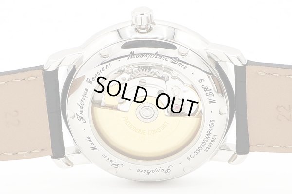 フレデリックコンスタント　ＦＣ３３５　オープンハート　ムーンフェイス　銀文字盤　裏面拡大