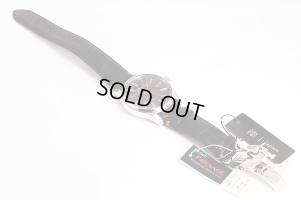 セイコー　プレサージュ　ＳＡＲＸ０２９　６Ｒ１５－０３Ｅ０　黒漆文字盤　革ベルト状態　表面