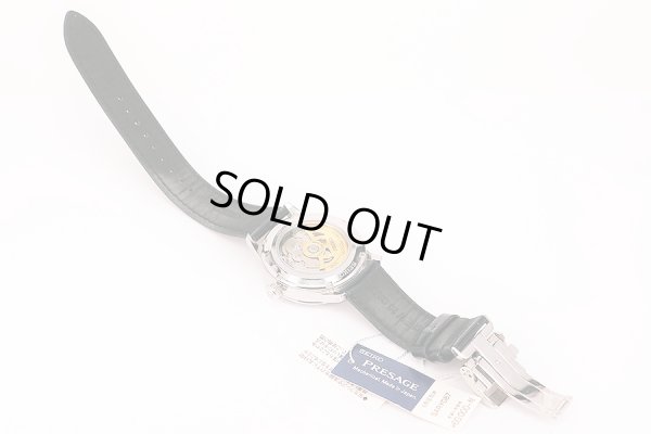 セイコー　プレサージュ　ＳＡＲＹ０８７　紺文字盤 　カクテル限定　革ベルト状態　裏面