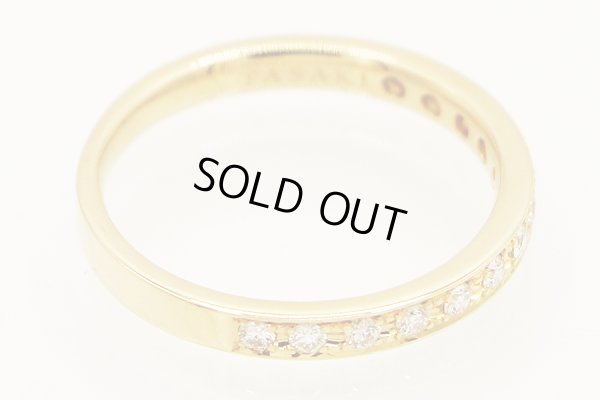 タサキ　K18 ダイアイリリング 0.14ct 2.10g　刻印(2)