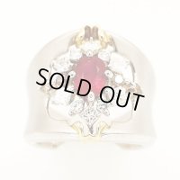 天空　PT900/K18 ルビーダイアイリリング 1.10ct 0.85ct 16.50g