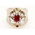 天空　PT900/K18 ルビーダイアイリリング 1.10ct 0.85ct 16.50g　拡大