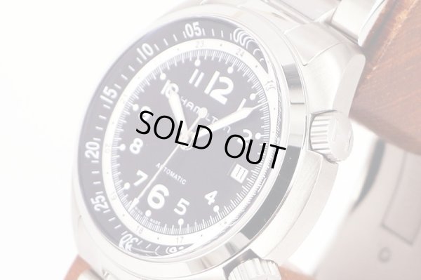 ハミルトン　カーキパイロット パイオニア　Ｈ７６４５５０　２つリューズ　黒文字盤　サイド拡大