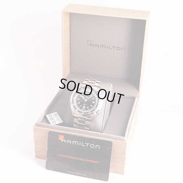 ハミルトン　カーキパイロット パイオニア　Ｈ７６４５５０　２つリューズ　黒文字盤　箱・保証書