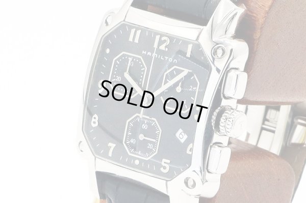 ハミルトン　ロイド　クロノグラフ 　Ｈ１９４１２７　黒文字盤　サイド拡大